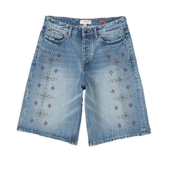 BLDG4 Mens Tide Denim Shorts C51-4102 Featherweight Wash