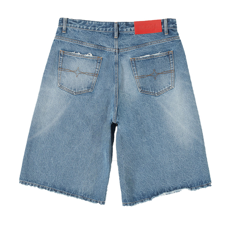 BLDG4 Mens Tide Denim Shorts C51-4102 Featherweight Wash