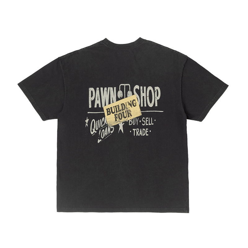 BLDG4 Mens Stray Knit Crew Neck T-Shirt C51-4307 Charcoal Art