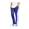 EPTM Men's Blue/White Techno Track Ankle Zipper Pants (S)