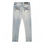 Premium Milano Mens Milan Slim Straight Jeans PM200004 Light Wash