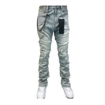 Premium Milano Mens Riviera Stacked Jeans PMJ21F25-119 Medium Blue