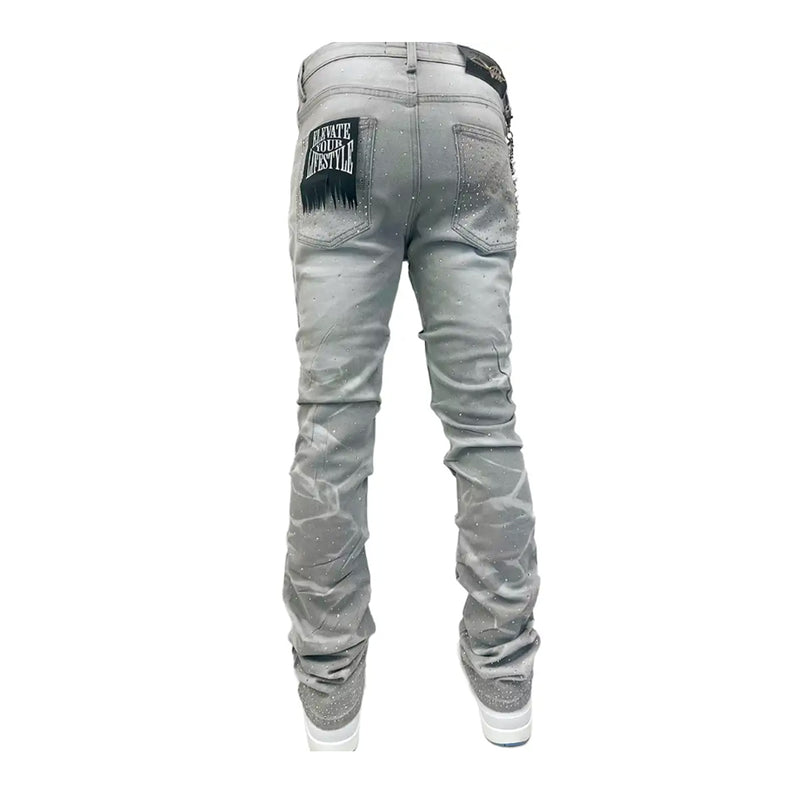 Premium Milano Mens Riviera Stacked Jeans PMJ21F25-119 Medium Blue
