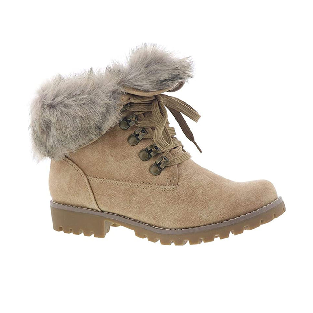White Mountain Womens Paddington Boots C29640-124 Natural/Distressed/Fab/Fur