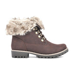 White Mountain Womens Paddington Boots C29640-952 Dk Brown/Distressed/Fab/Fur