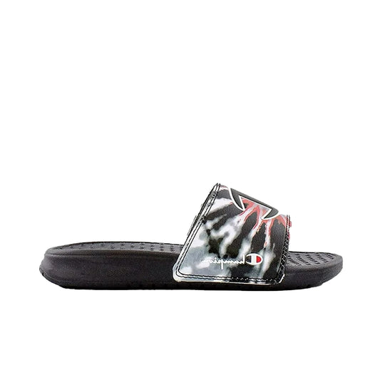 Champion Pre School Superslide Tie-Dye Slides CP101195P-009 Black/Scarlet