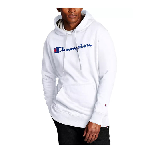Champion Mens Powerblend Graphic Hoodie GF89HY06794-WHC White