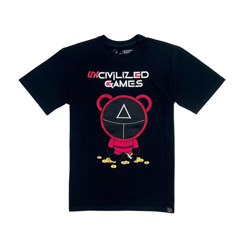 Civilized Mens Uncivilized Games Crew Neck T-Shirt CV1541 Black
