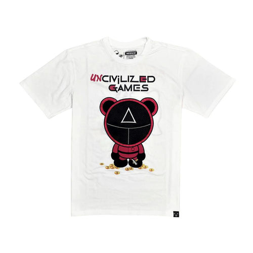 Civilized Mens Uncivilized Games Crew Neck T-Shirt CV1541 White