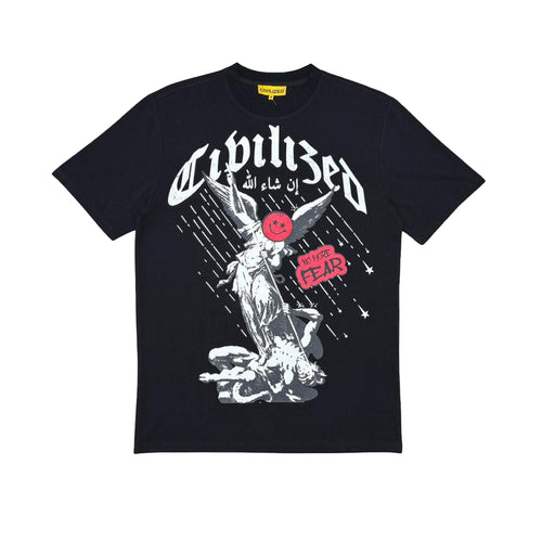 Civilized Mens No Fear Crew Neck T-Shirt CV5779 Black