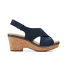 Clarks Womens Giselle Cove Wedge Sandals 26158139-037 Navy