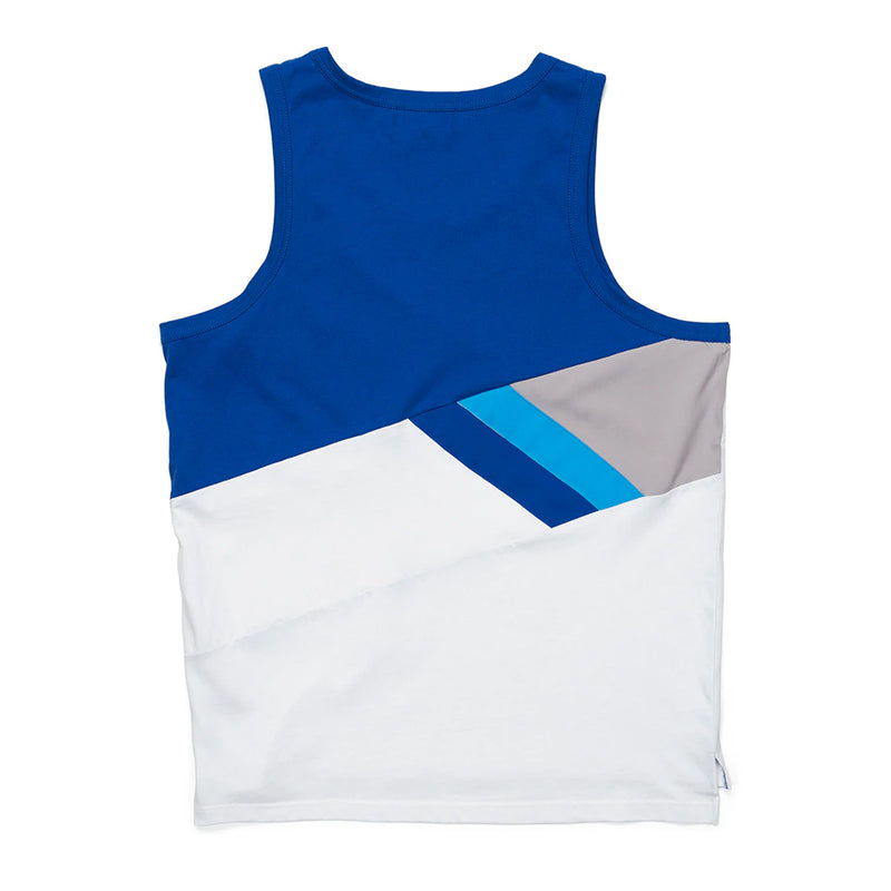 Cookies Mens Aventador Cotton Color-Blocked Pieced Tank Top T-Shirt 1550K4822 Blue/White