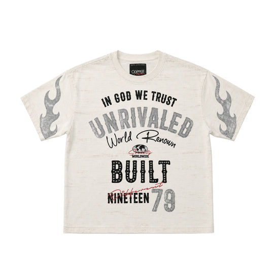 Copper Rivet Mens In God We Trust Crew Neck T-Shirt 631003-WH White