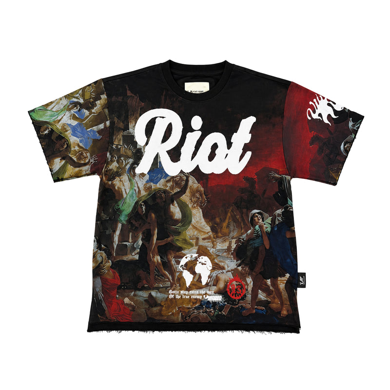 Copper Rivet Mens Riot & Peace Crew Neck T-Shirt 63T06-BK Black