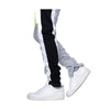 Eptm Mens Poly 6" Invisible Zippers Double Stripe  Trio Track Pants EP8466-SILVER/BLACK/CREAM
