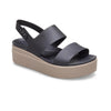Crocs Womens Brooklyn Low Wedge Sandals 206453-07H Black/Mushroom