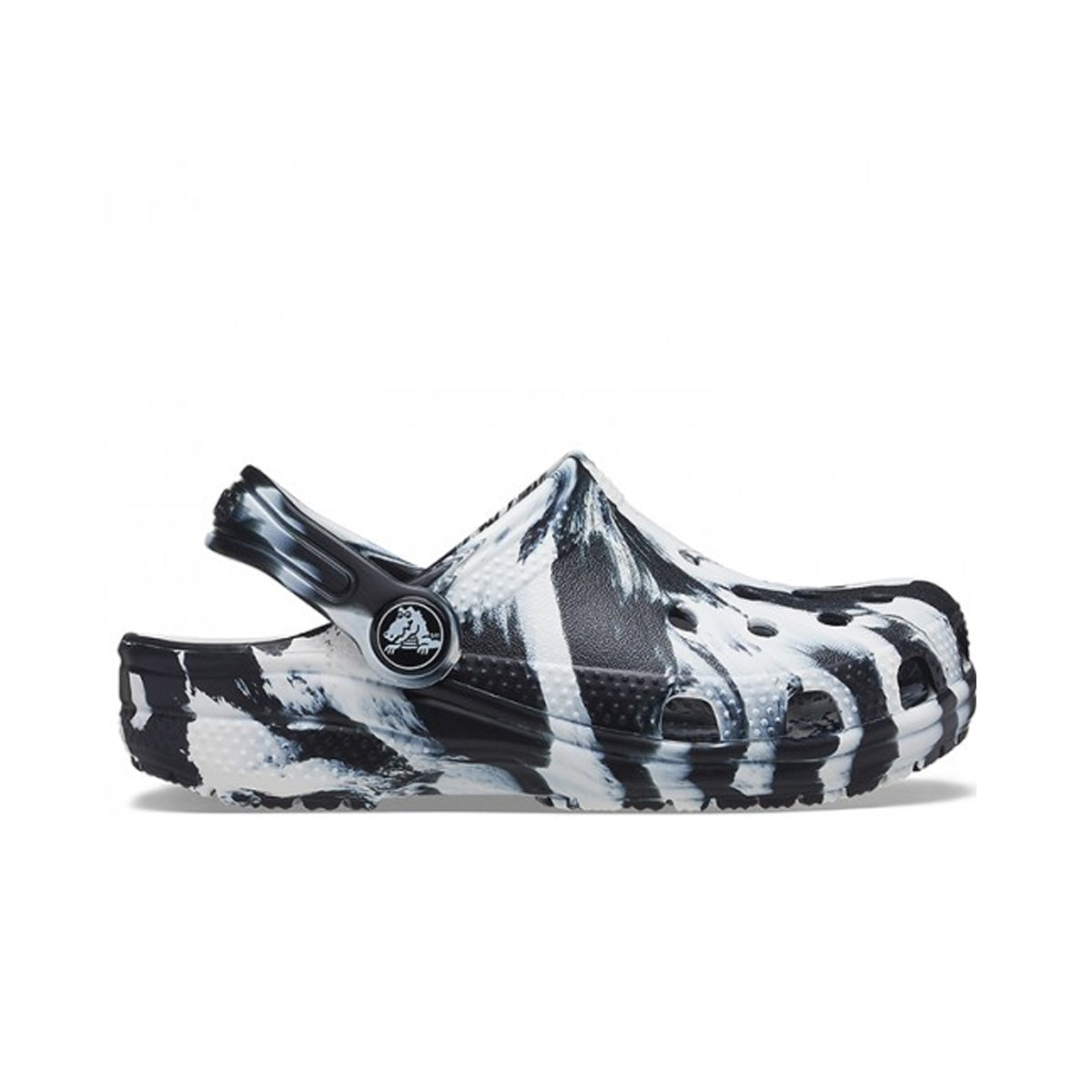 Crocs Toddllers Classic Marbled Clogs 206838-066 Black/White
