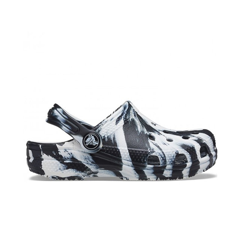 Crocs Toddllers Classic Marbled Clogs 206838-066 Black/White