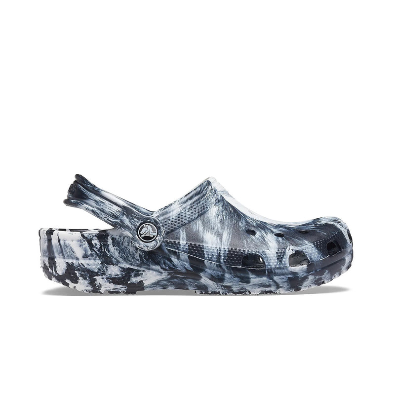 Crocs Unisex Classic Marbled Clogs 206867-103 White/Black