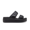 Crocs Womens Brooklyn Buckle Low Wedge Sandals  207431-001 Black
