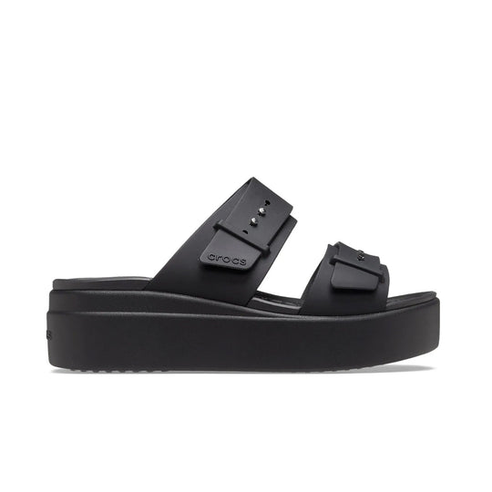 Crocs Womens Brooklyn Buckle Low Wedge Sandals  207431-001 Black