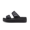 Crocs Womens Brooklyn Buckle Low Wedge Sandals  207431-001 Black