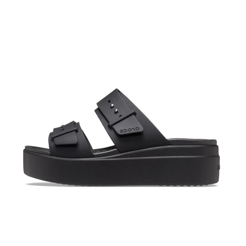 Crocs Unisex Brooklyn Buckle Low Wedge Sandals  207431-001 Black