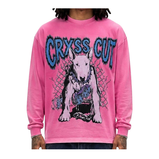 Crxsscut Mens Chain Breaker Long Sleeve Shirt Pink