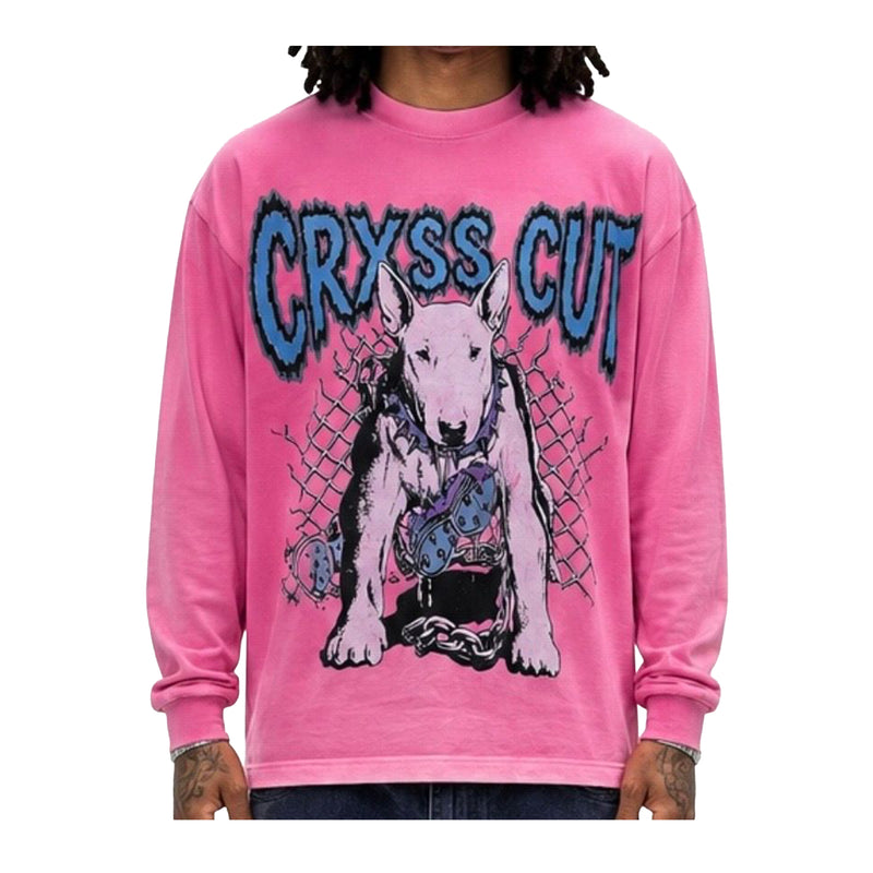 Crxsscut Mens Chain Breaker Long Sleeve Shirt Pink