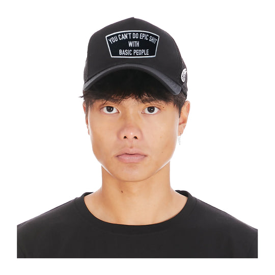 Cult Of Individuality Mens Epic Shit Mesh Back Trucker Hat 621A0-CH21A Black/White