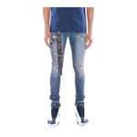 Cult Of Individuality Mens Punk Belted Stretch Skinny Fit Jeans 623A5-SS1D-GLAC Glacier