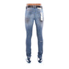 Cult Of Individuality Mens Punk Super Skinny Belted Stretch Jeans 623A5-SS1D-GLAC Glacier