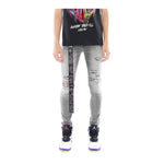 Cult Of Individuality Mens Punk Belted Stretch Skinny Fit Jeans 623A5-SS1F-MAEV Maeve
