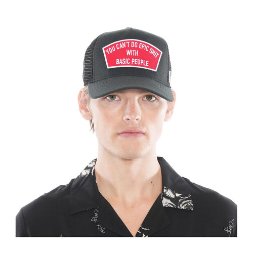 Cult Of Individuality Mens Epic Shit Mesh Back Curved Visor Trucker Hat 623AC-CH36A Black