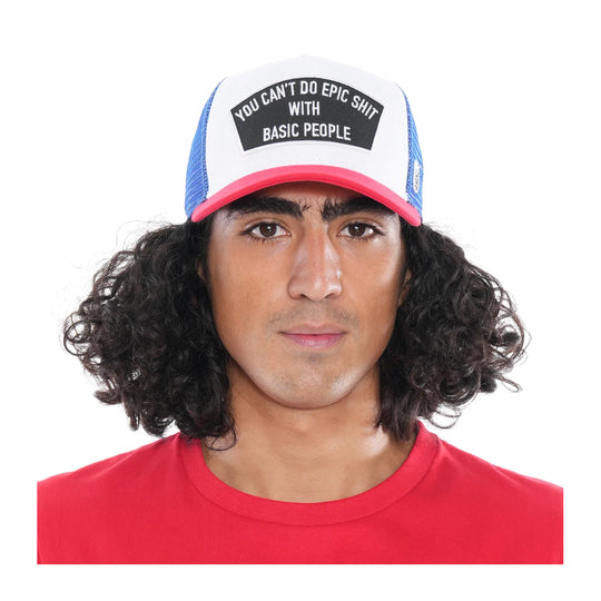 Cult Of Individuality Mens Epic Shit Curved Visor Trucker Hat 623AC-CH37A White