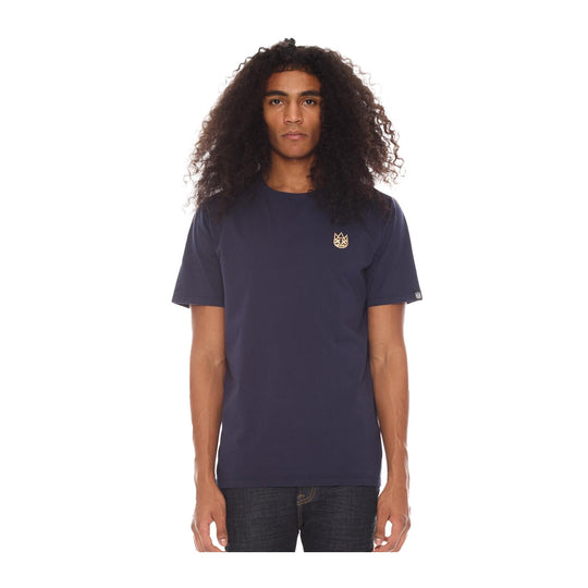 Cult Of Individuality Mens Foil XX Gold Crew Neck T-Shirt 623B10-K35A Navy