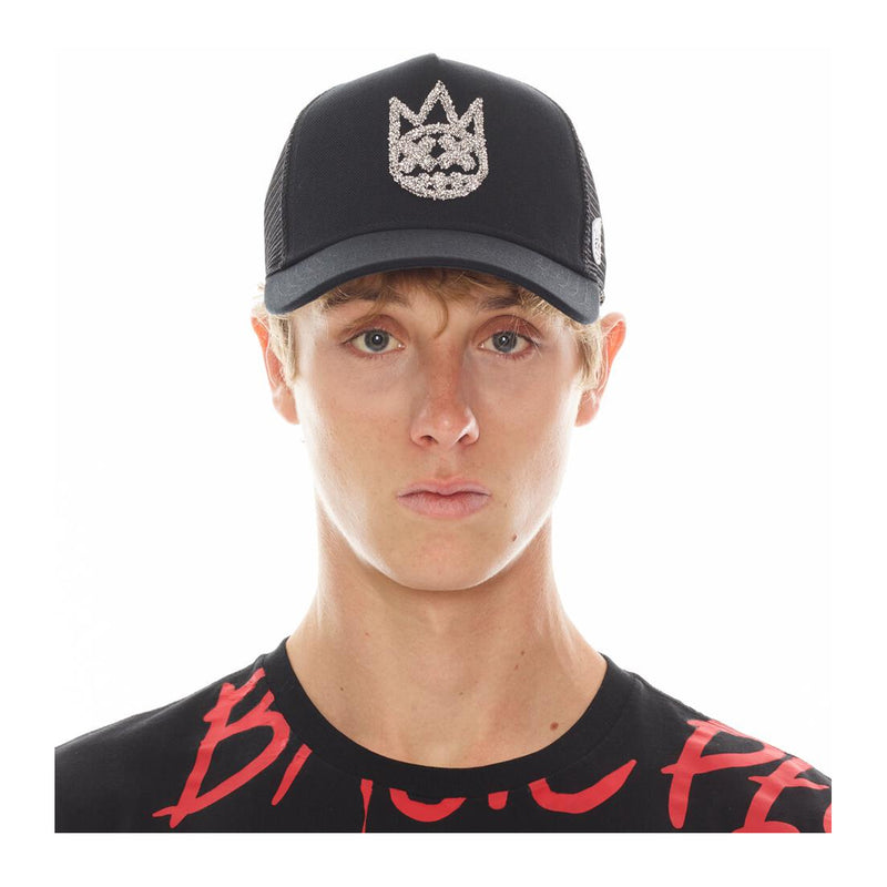 Cult Of Individuality Mens Clean Crystal Logo Trucker Hat 623B11-CH80A Black