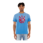 Cult Of Individuality Mens Shimuchan Logo Crew Neck T-shirt 624AC-K50E Vintage Blue