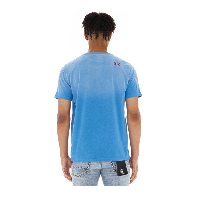 Cult Of Individuality Mens Shimuchan Logo Crew Neck T-shirt 624AC-K50E Vintage Blue