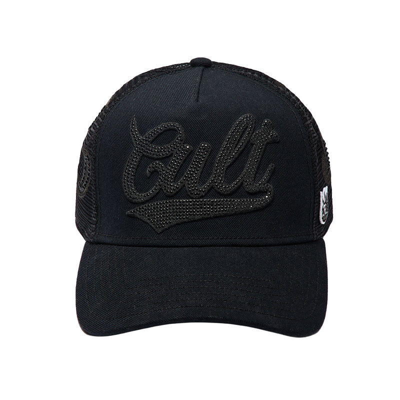 Cult Of Individuality Mens Crystal Paisley Shimuchan Logo Trucker Hat 624B11-CH73AC Black