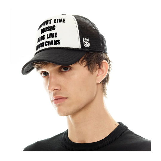 Cult Of Individuality Mens Support Live Music Foam Trucker Hat 624B11-CH75A White