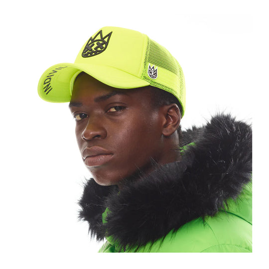 Cult Of Individuality Mens Clean Shimuchan Logo Trucker Hat 624B9-CH48A Neon Yellow