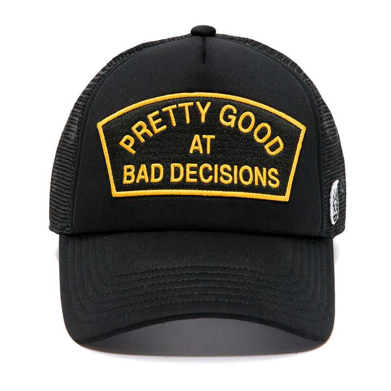 Cult Of Individuality Mens Bad Decisions Trucker Hat 624BC-CH51A Black