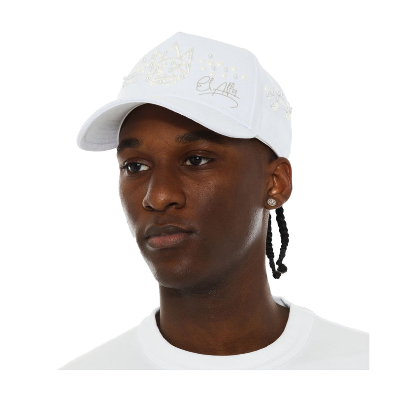 Cult Of Individuality Mens El Alpha 5 Panel A Frame Snapback Hat 625AC-CH1A White