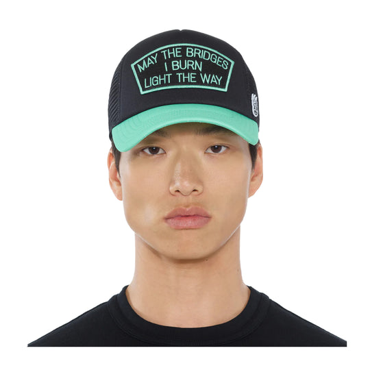 Cult Of Individuality Mens May The Bridges I Burn Trucker Hat 625AC-CH53A Black
