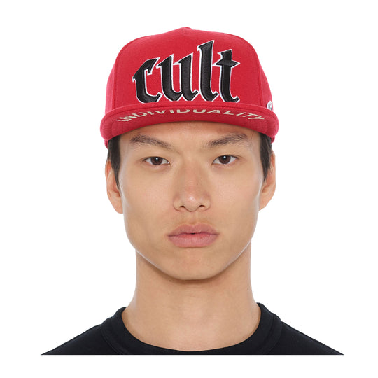 Cult Of Individuality Mens Old English Logo Snapback Hat 625AC-CH55A High Risk Red