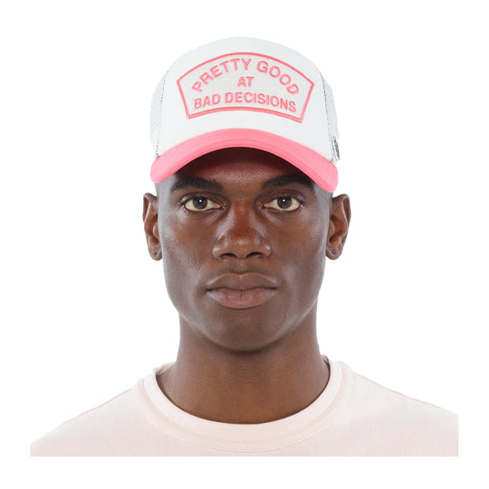 Cult Of Individuality Mens Good At Bad Decisions Trucker Hat 625AC-CH56B Winter White