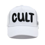 Cult Of Individuality Mens Cult Chain Logo Trucker Hat 625AC-CH60B White