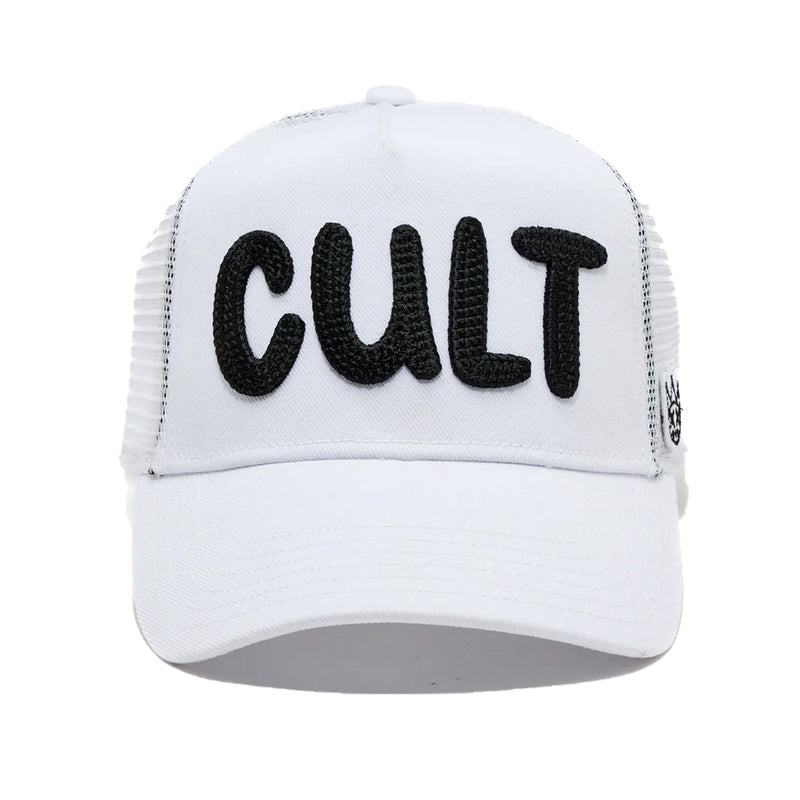 Cult Of Individuality Mens Cult Chain Logo Trucker Hat 625AC-CH60B White