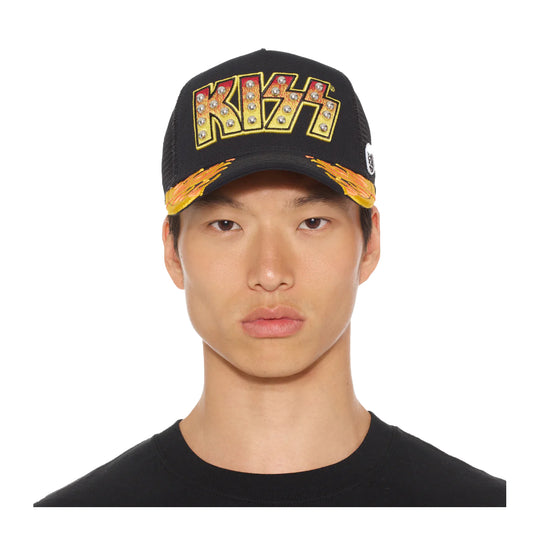 Cult Of Individuality Mens Kiss Logo Trucker Hat 625AC-CH61B Black